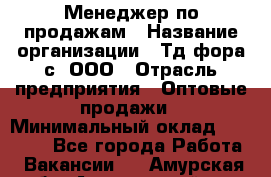 Менеджер по продажам › Название организации ­ Тд фора-с, ООО › Отрасль предприятия ­ Оптовые продажи › Минимальный оклад ­ 25 000 - Все города Работа » Вакансии   . Амурская обл.,Архаринский р-н